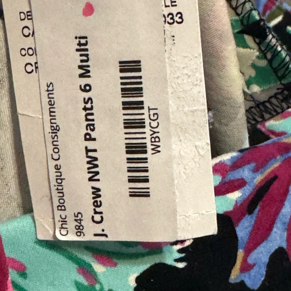 J. Crew Floral Ankle Pants - Black, Pink, Green